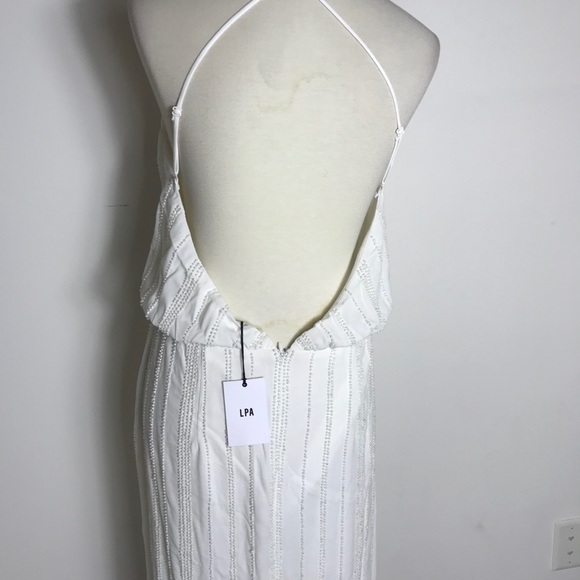 LPA beaded cross back Gown in ivory - Picture 7 of 9